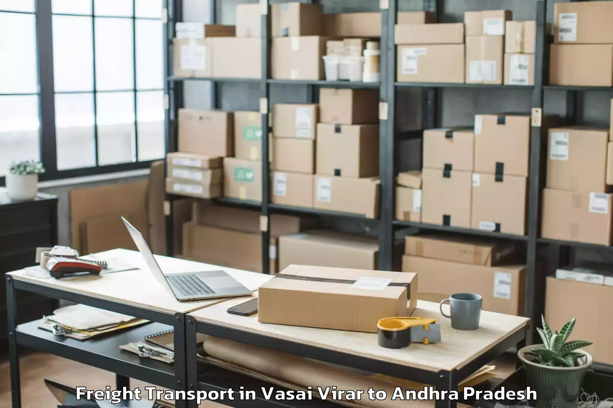 Top Vasai Virar to Karamchedu Freight Transport Available